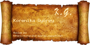 Korenika György névjegykártya